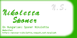 nikoletta sponer business card